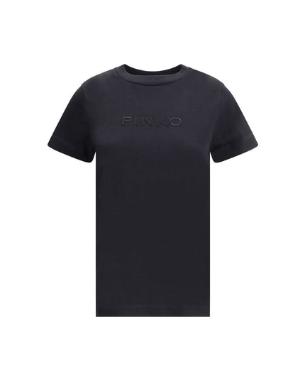 PINKO Black Cotton T-Shirt