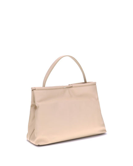 Coccinelle Cream Calf Leather Bos Taurus Handbag