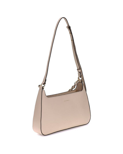 Coccinelle Beige Calf Leather Bos Taurus Shoulder Bag