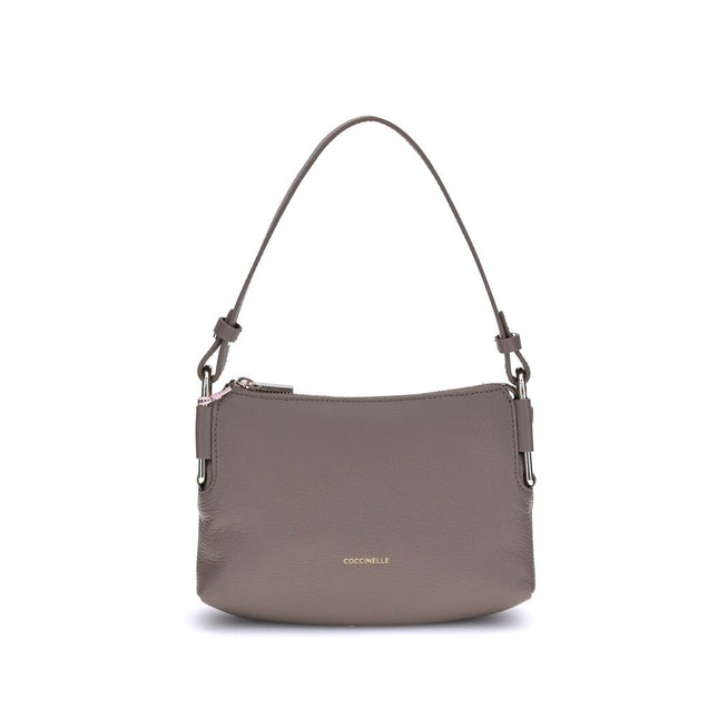Coccinelle Gray Calf Leather Bos Taurus Shoulder Bag