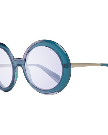 Emilio Pucci Turquoise Metal & Plastic Sunglasses