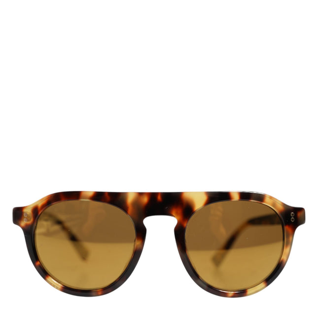 Dolce & Gabbana Brown Acetate Round Leopard Print Eyewear Sunglasses