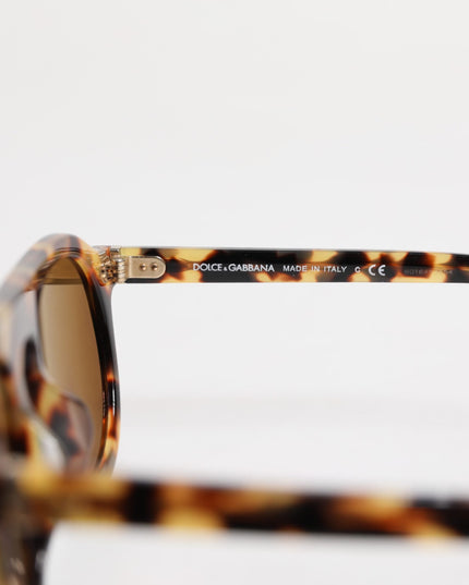 Dolce & Gabbana Brown Acetate Round Leopard Print Eyewear Sunglasses