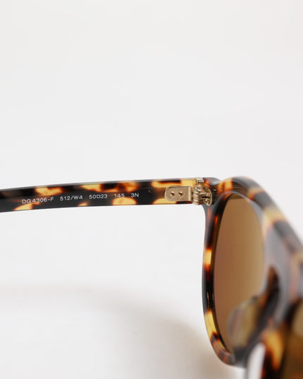 Dolce & Gabbana Brown Acetate Round Leopard Print Eyewear Sunglasses