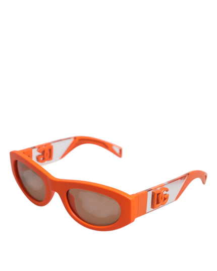 Dolce & Gabbana Orange Reborn To Live Oval Frame Logo Eyewear Sunglasses