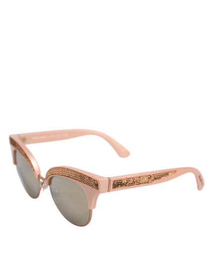 Dolce & Gabbana Pink Gold Mirrored Cat Eye DG6109 Sequined Sunglasses