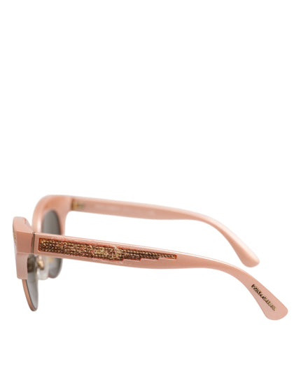 Dolce & Gabbana Pink Gold Mirrored Cat Eye DG6109 Sequined Sunglasses