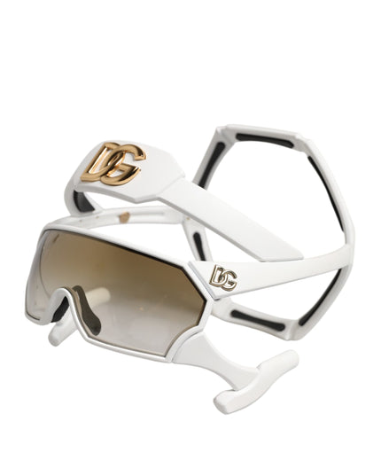 Dolce & Gabbana White Acetate Next Generation Mask Eyewear Sunglasses