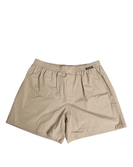 Dolce & Gabbana Beige Cotton Regular Boxer Shorts Underwear
