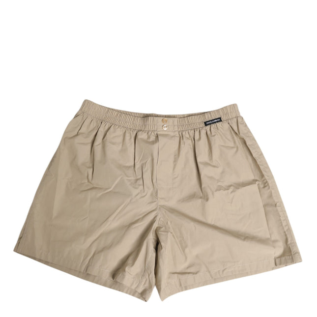 Dolce & Gabbana Beige Cotton Regular Boxer Shorts Underwear