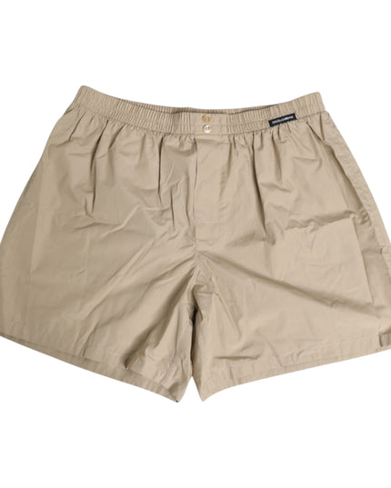 Dolce & Gabbana Beige Cotton Regular Boxer Shorts Underwear