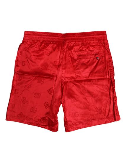 Dolce & Gabbana Red Nylon Drawstring Beachwear Shorts Swimwear