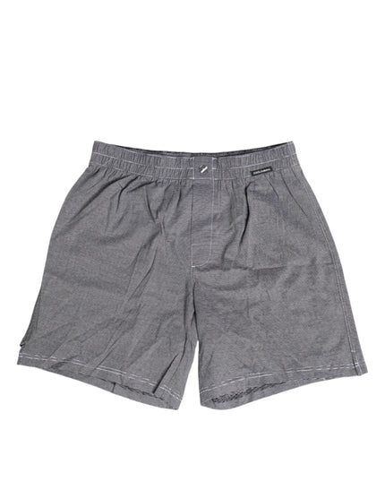 Dolce & Gabbana Gray Striped Cotton Regular Boxer Underwear