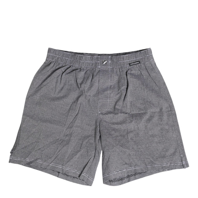 Dolce & Gabbana Gray Striped Cotton Regular Boxer Underwear