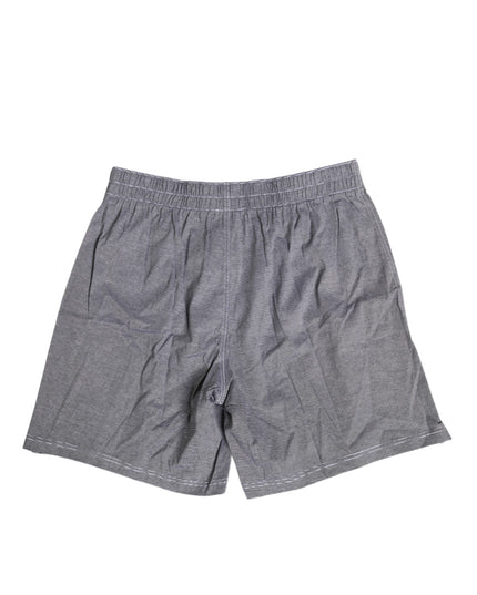 Dolce & Gabbana Gray Striped Cotton Regular Boxer Underwear