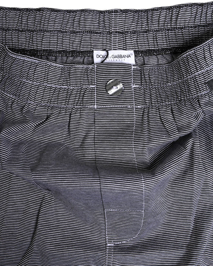 Dolce & Gabbana Gray Striped Cotton Regular Boxer Underwear