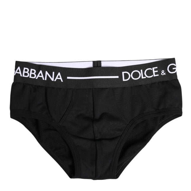 Dolce & Gabbana Black Cotton Stretch Regular Brief Underwear