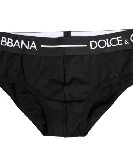 Dolce & Gabbana Black Cotton Stretch Regular Brief Underwear