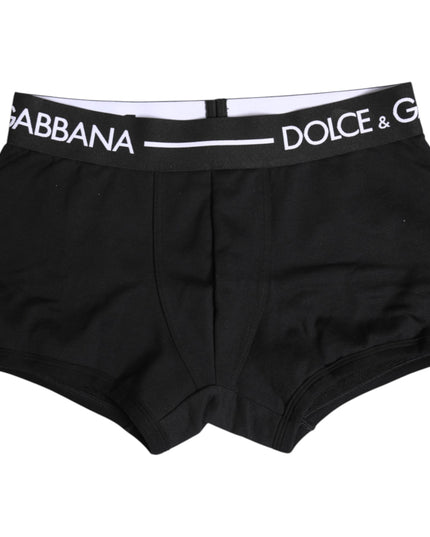 Dolce & Gabbana Black Cotton Stretch Regular Boxer Underwear