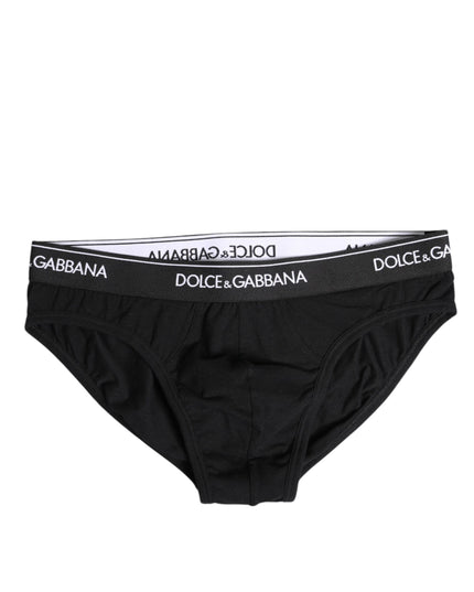 Dolce & Gabbana Black Cotton Stretch Regular Brief Underwear