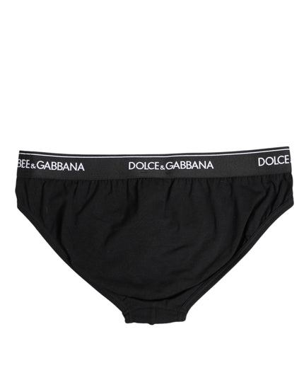 Dolce & Gabbana Black Cotton Stretch Regular Brief Underwear