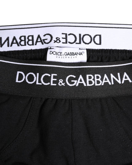 Dolce & Gabbana Black Cotton Stretch Regular Brief Underwear
