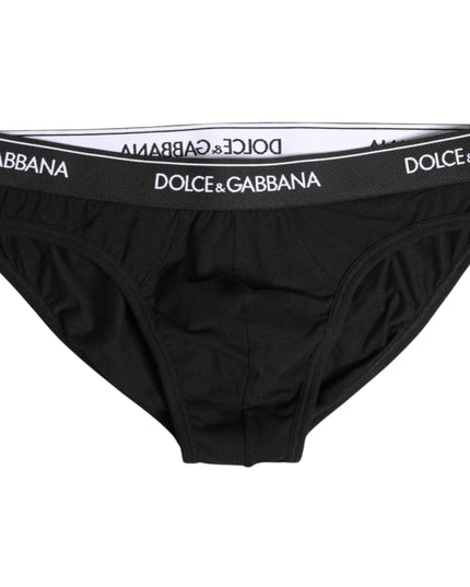Dolce & Gabbana Black Cotton Stretch Regular Brief Underwear