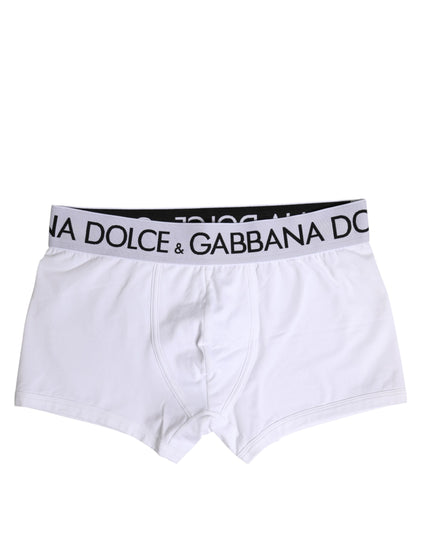 Dolce & Gabbana White Cotton Stretch Regular Boxer Underwear