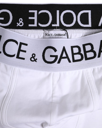 Dolce & Gabbana White Cotton Stretch Regular Boxer Underwear