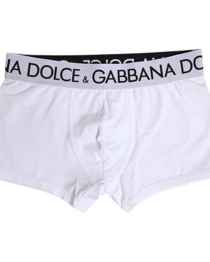 Dolce & Gabbana White Cotton Stretch Regular Boxer Underwear