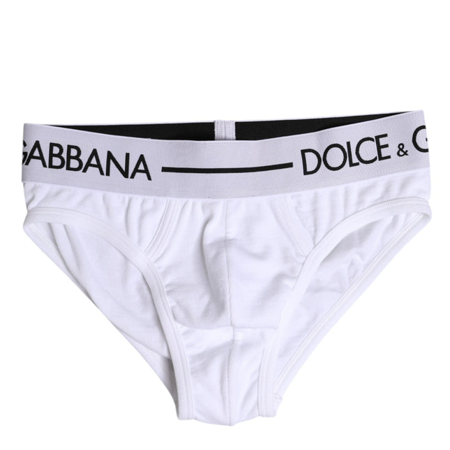 Dolce & Gabbana White Cotton Stretch Regular Brief Underwear