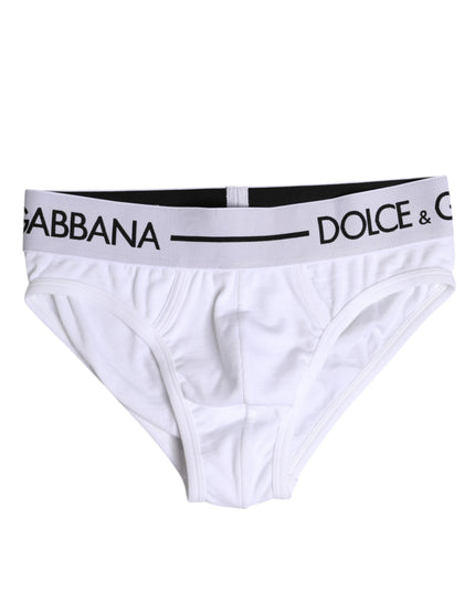Dolce & Gabbana White Cotton Stretch Regular Brief Underwear