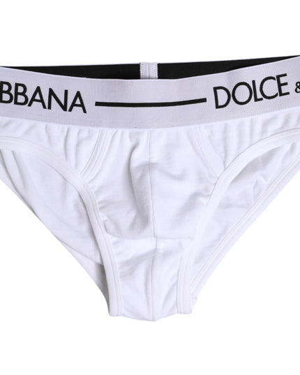 Dolce & Gabbana White Cotton Stretch Regular Brief Underwear