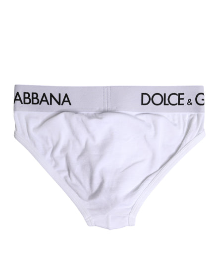 Dolce & Gabbana White Cotton Stretch Regular Brief Underwear