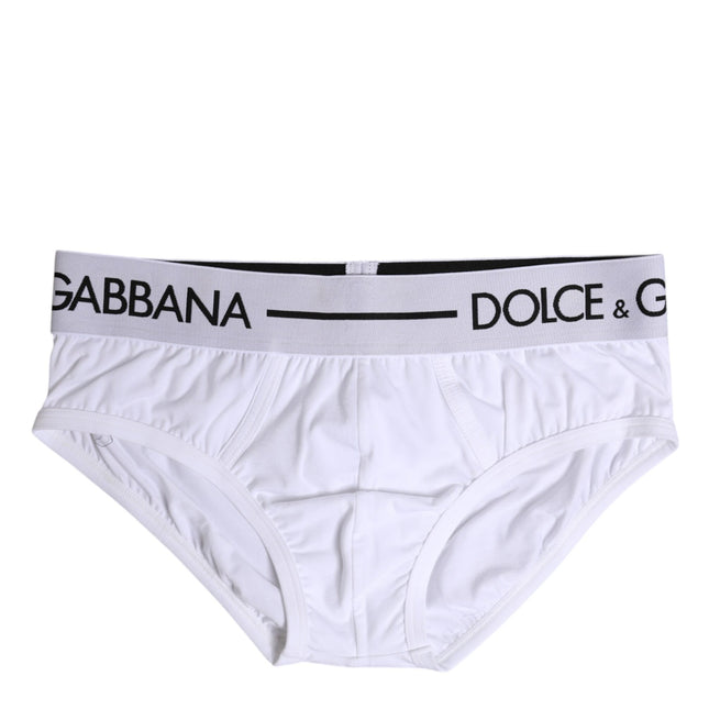 Dolce & Gabbana White Cotton Stretch Regular Brief Underwear