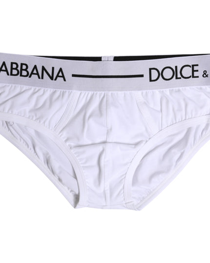 Dolce & Gabbana White Cotton Stretch Regular Brief Underwear