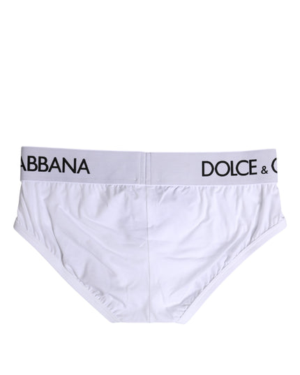 Dolce & Gabbana White Cotton Stretch Regular Brief Underwear