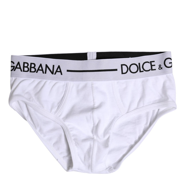 Dolce & Gabbana White Cotton Stretch Regular Brief Underwear