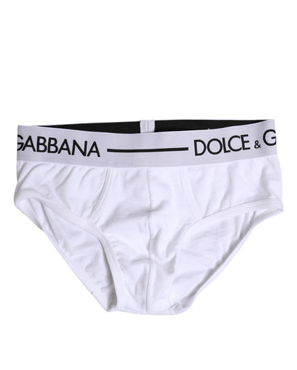 Dolce & Gabbana White Cotton Stretch Regular Brief Underwear