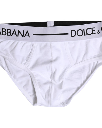 Dolce & Gabbana White Cotton Stretch Regular Brief Underwear
