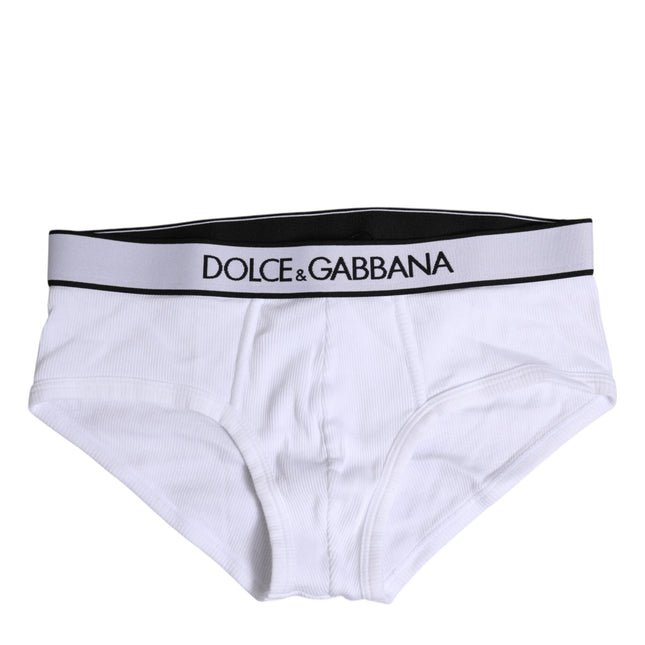 Dolce & Gabbana White Cotton Stretch Regular Brief Underwear