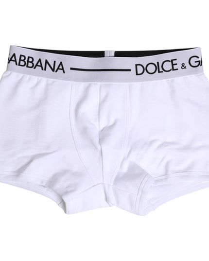 Dolce & Gabbana White Cotton Stretch Regular Boxer Underwear