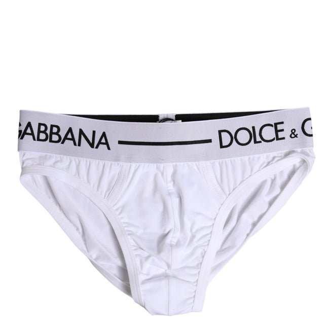 Dolce & Gabbana White Cotton Stretch Regular Brief Underwear