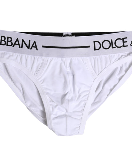 Dolce & Gabbana White Cotton Stretch Regular Brief Underwear