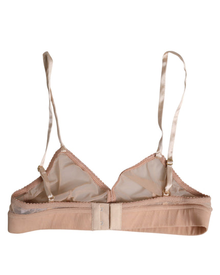 Dolce & Gabbana Powder Pink Nylon DG Logo Non Wire Bra Underwear