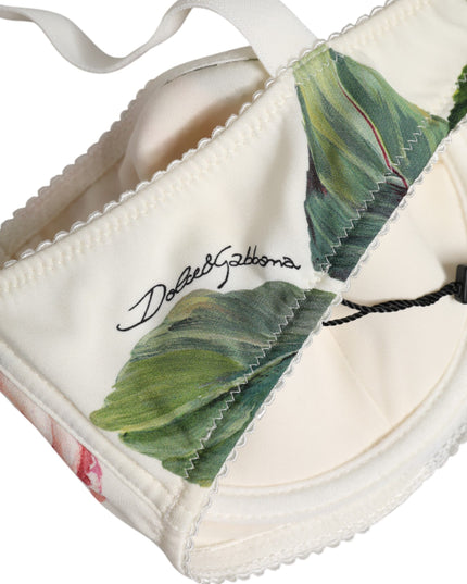 Dolce & Gabbana White Floral Balconette Underwired Bra Underwear