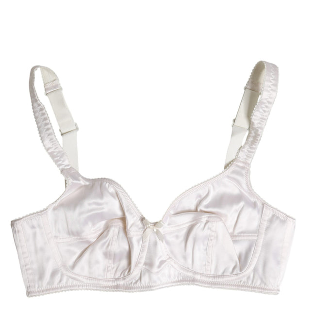 Dolce & Gabbana White Silk Balconette Non Wire Bra Underwear