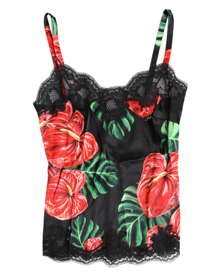 Dolce & Gabbana Multicolor Floral Silk Tank Lingerie Underwear