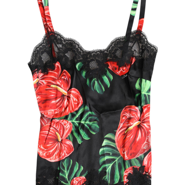 Dolce & Gabbana Multicolor Floral Silk Tank Lingerie Underwear