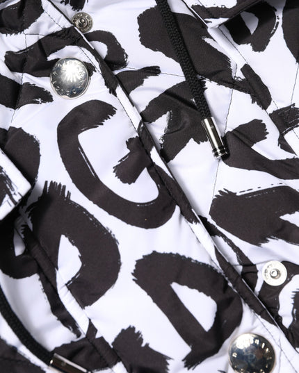 Dolce & Gabbana White DG Mania Hooded Sleeveless Puffer Jacket